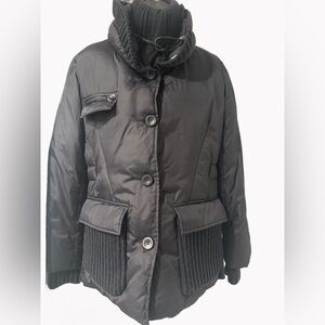 RUDSAK Black Puffer Jacket with Knit Accents